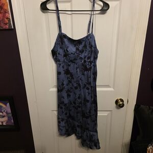 Floral Blue Midi Dress